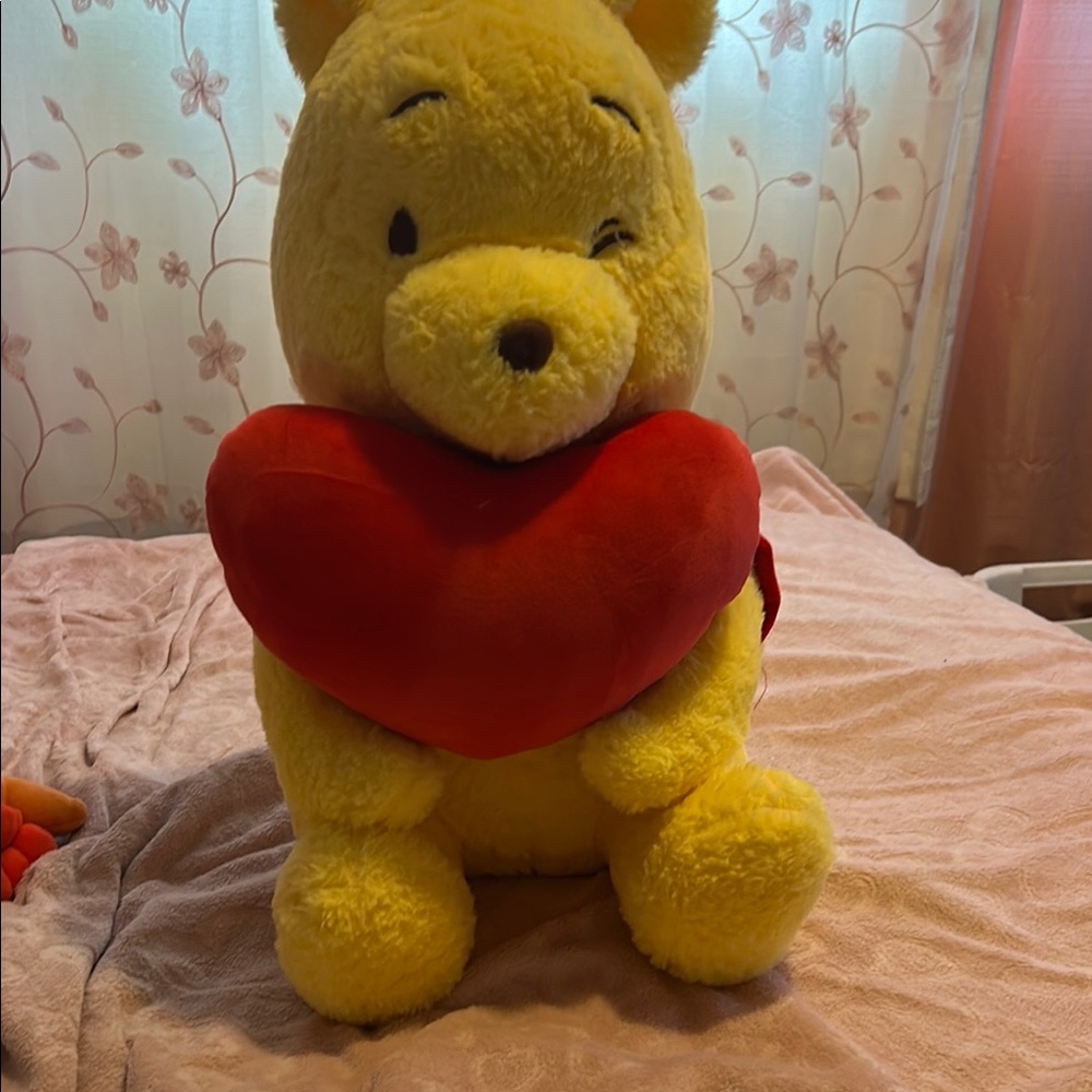 Yellow Plush Bear with Red Heart